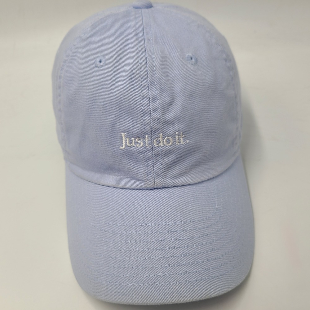 Nike Hat Strapback Blue White Just Do It Logo Swoosh Heritage86 Casual Dad Men
